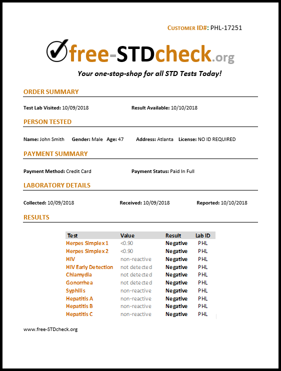 Blank Std Test Result Form Printable